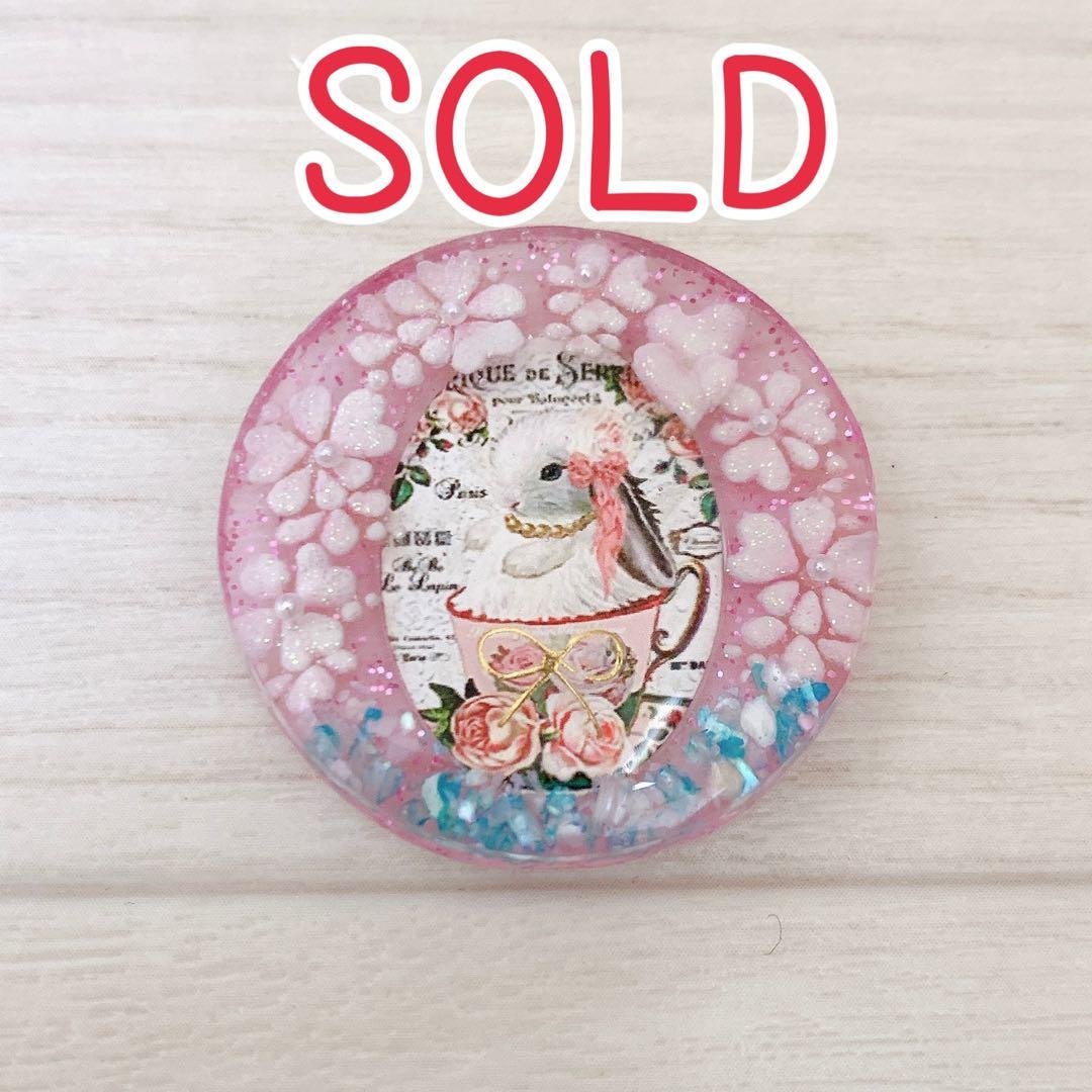 レジン　うさぎ　ヘアゴム　ブローチ 花桜〜三色団子〜】レジンヘアゴム ブローチ ペンダント 桜 サクラ